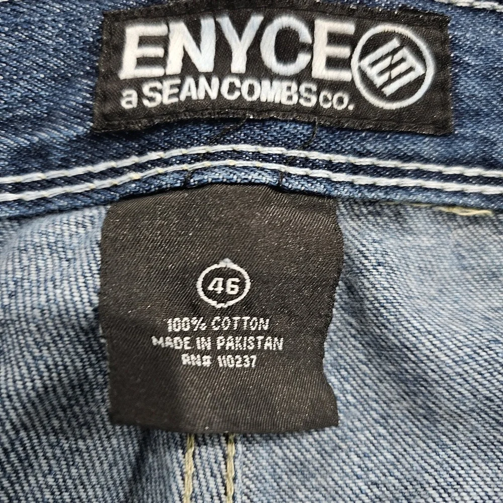 ENYCE Men's Size 46 Blue Denim Jean Shorts Relaxed Fit 100% Cotton Pockets